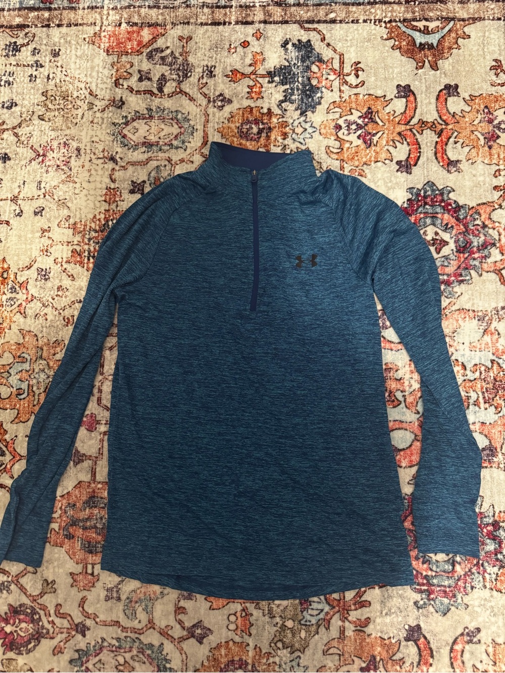 Under Armour Blue Heather Quarter-Zip Performance Pullover NWOT